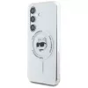 Karl Lagerfeld Button Choupette Head Printed Logo MagSafe Θήκη για Samsung Galaxy S25+ Λευκό
