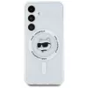 Karl Lagerfeld Button Choupette Head Printed Logo MagSafe Θήκη για Samsung Galaxy S25+ Λευκό