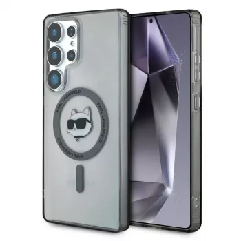 Karl Lagerfeld Button Choupette Head Printed Logo MagSafe Θήκη για Samsung Galaxy S25 Ultra, Μαύρο