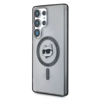 Karl Lagerfeld Button Choupette Head Printed Logo MagSafe Θήκη για Samsung Galaxy S25 Ultra, Μαύρο