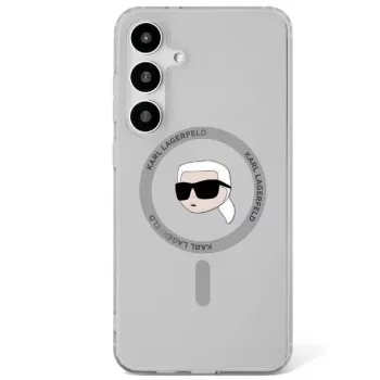 KARL LAGERFELD Button Karl Head Printed Logo MagSafe Θήκη για Samsung Galaxy S25, Μαύρο