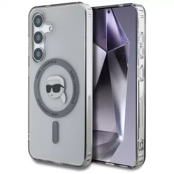 KARL LAGERFELD Button Karl Head Printed Logo MagSafe Θήκη για Samsung Galaxy S25, Μαύρο