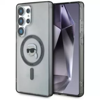 KARL LAGERFELD Button Karl Head Printed Logo MagSafe Θήκη για Samsung Galaxy S25 Ultra Μαύρο