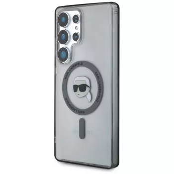 KARL LAGERFELD Button Karl Head Printed Logo MagSafe Θήκη για Samsung Galaxy S25 Ultra Μαύρο