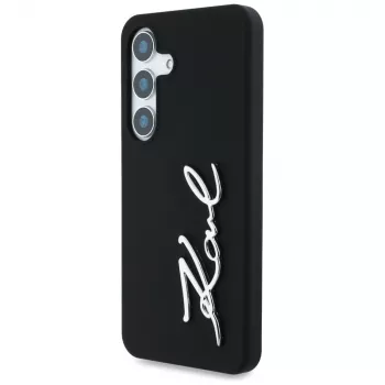 KARL LAGERFELD Silicone Metal Signature Logo Θήκη για Samsung Galaxy S25, Μαύρο
