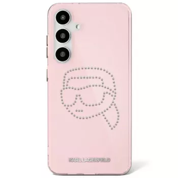 Karl Lagerfeld Rhinestones Karl Head Logo Θήκη για Samsung Galaxy S25 (Ροζ)
