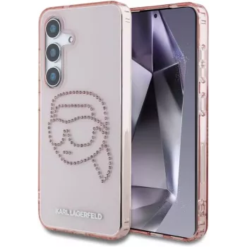 Karl Lagerfeld Rhinestones Karl Head Logo Θήκη για Samsung Galaxy S25 (Ροζ)