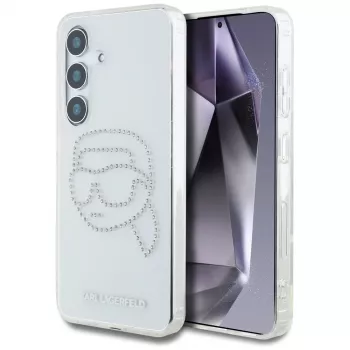 Θήκη Karl Lagerfeld Rhinestones Karl Head Logo για Samsung Galaxy S25 (Διάφανη)