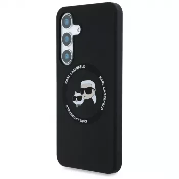 Θήκη KARL LAGERFELD Silicone DoubleHeads & Circle MagSafe για Samsung Galaxy S25+ - Μαύρο