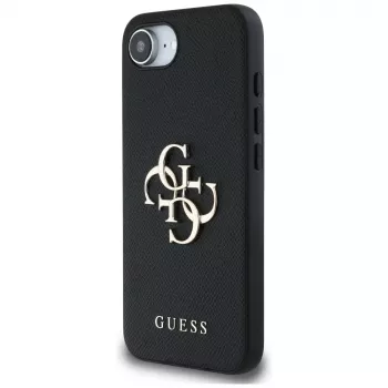 Θήκη Guess Grained Big 4G Logo Small Classic Logo Phone Case για iPhone 16e (Μαύρο)