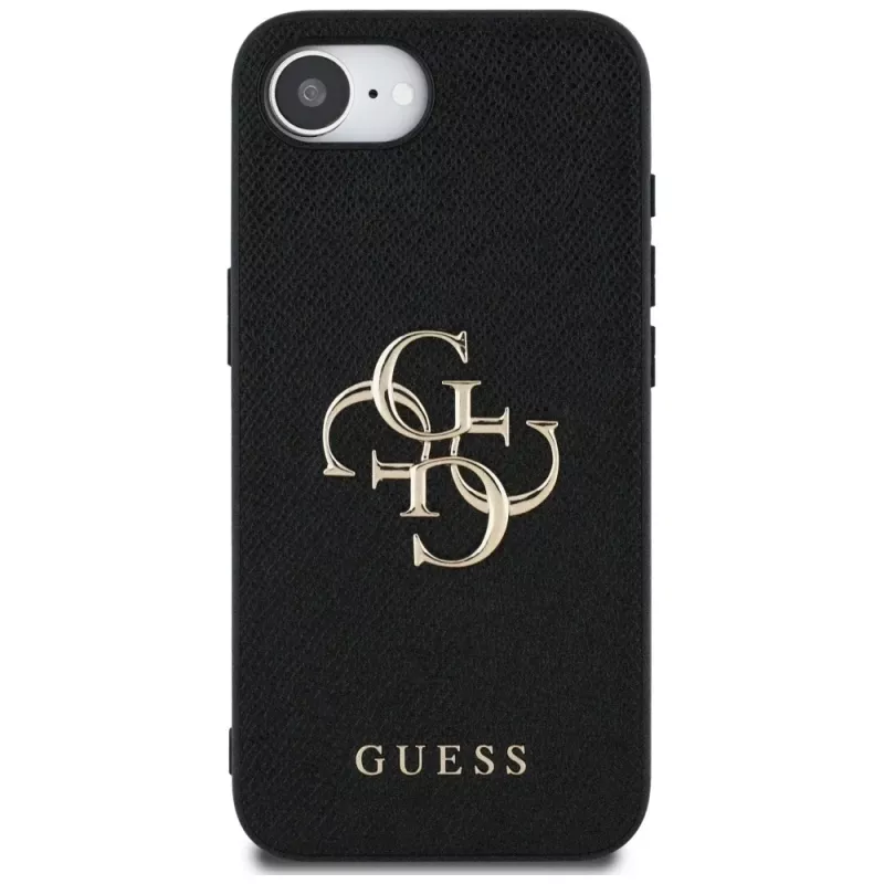 Θήκη Guess Grained Big 4G Logo Small Classic Logo Phone Case για iPhone 16e (Μαύρο)