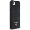 Θήκη Guess Grained Hot Stamp Peony Triangle Logo MagSafe για iPhone 16e (Μαύρο)