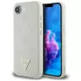 Θήκη Guess Grained Hot Stamp Peony Triangle Logo MagSafe για iPhone 16e (Μπεζ)