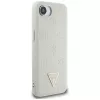 Θήκη Guess Grained Hot Stamp Peony Triangle Logo MagSafe για iPhone 16e (Μπεζ)
