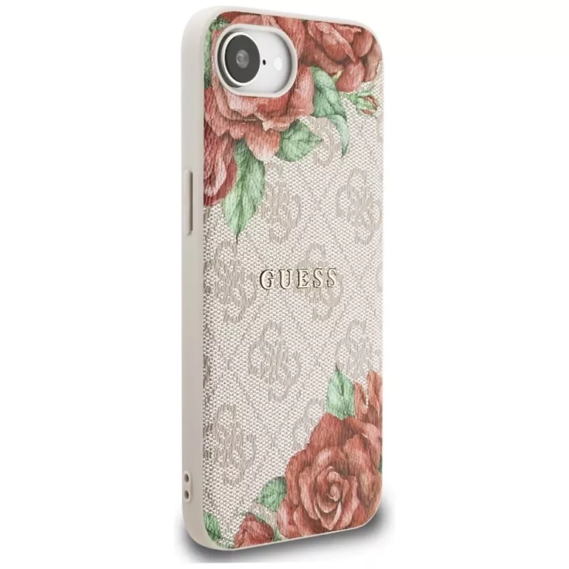 Θήκη Guess 4G Flowers Print MagSafe για iPhone 16e / 17e Ροζ