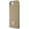Θήκη Guess Grained Triangle MagSafe για iPhone 16e (Καφέ)