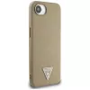Θήκη Guess Grained Triangle MagSafe για iPhone 16e (Καφέ)