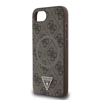 Θήκη Guess 4G Ring Triangle Logo MagSafe για iPhone 16e (Καφέ)