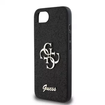 Θήκη Guess Fixed Glitter Big 4G για iPhone 16e (Μαύρο)