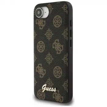 Θήκη Guess Peony Script Logo MagSafe για Apple iPhone 16e / 17e, Μαύρο