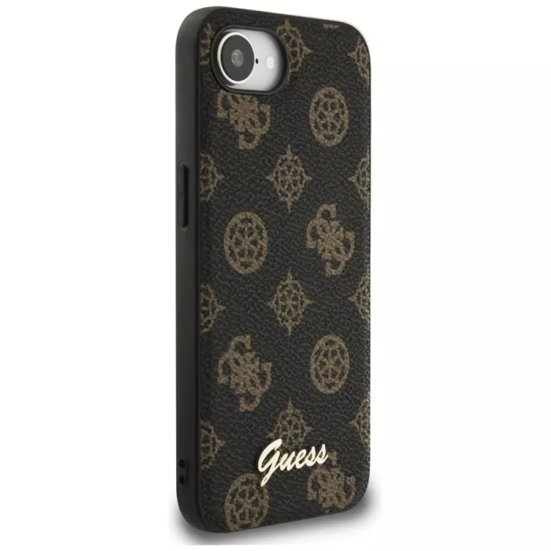 Θήκη Guess Peony Script Logo MagSafe για Apple iPhone 16e / 17e, Μαύρο