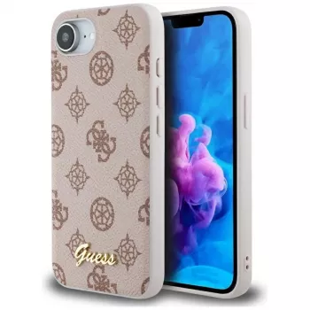 Θήκη Guess Peony Script Logo MagSafe για iPhone 16e / 17e Καφέ