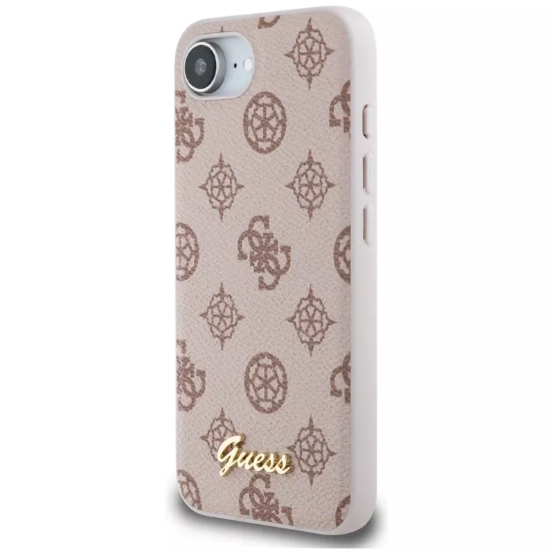 Θήκη Guess Peony Script Logo MagSafe για iPhone 16e / 17e Καφέ