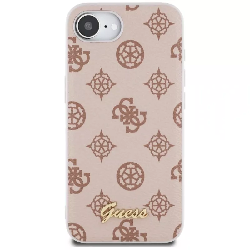 Θήκη Guess Peony Script Logo MagSafe για iPhone 16e / 17e Καφέ
