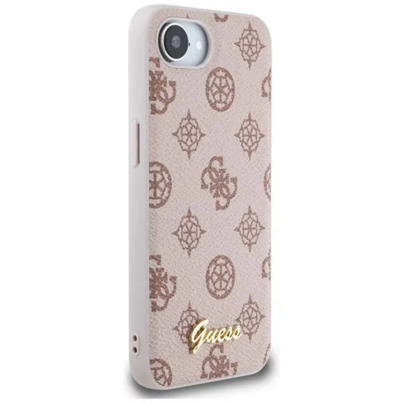 Θήκη Guess Peony Script Logo MagSafe για iPhone 16e / 17e Καφέ