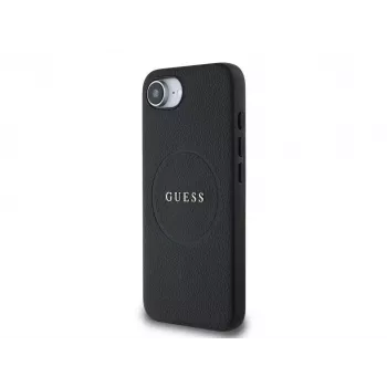 Θήκη Guess Grained Ring MagSafe για iPhone 16e (Μαύρο)