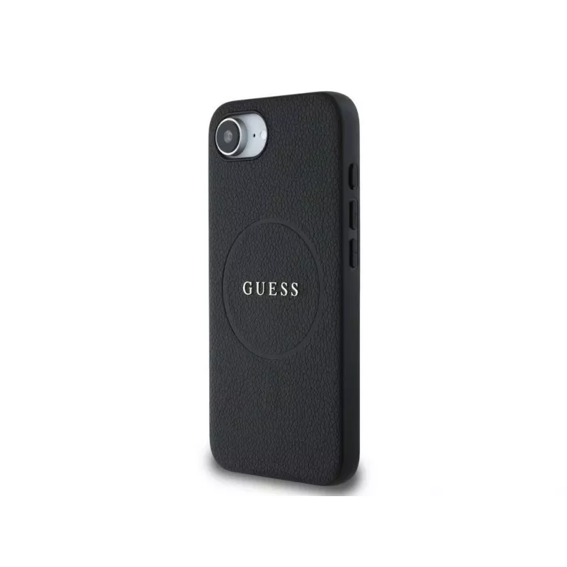 Θήκη Guess Grained Ring MagSafe για iPhone 16e (Μαύρο)