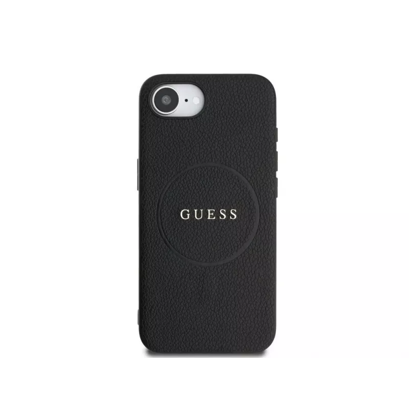 Θήκη Guess Grained Ring MagSafe για iPhone 16e (Μαύρο)