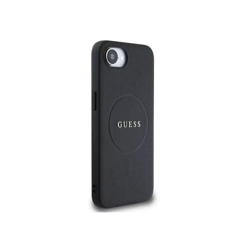 Θήκη Guess Grained Ring MagSafe για iPhone 16e (Μαύρο)