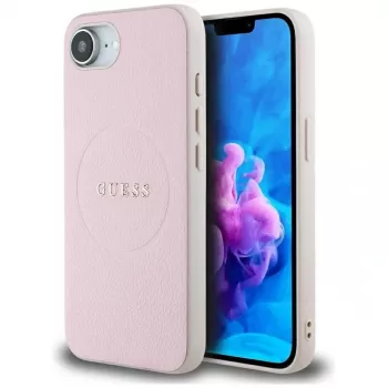 Θήκη Guess Grained Ring MagSafe για Apple iPhone 16e (Ροζ)