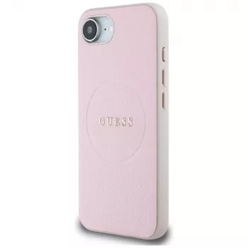 Θήκη Guess Grained Ring MagSafe για Apple iPhone 16e (Ροζ)