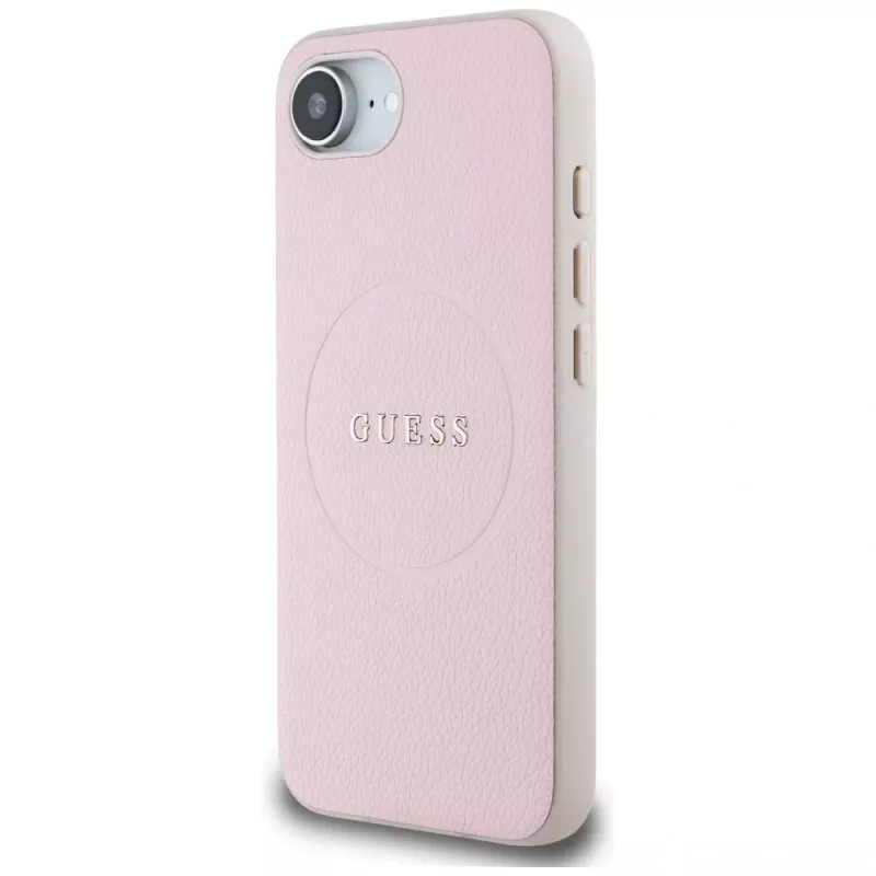 Θήκη Guess Grained Ring MagSafe για Apple iPhone 16e (Ροζ)