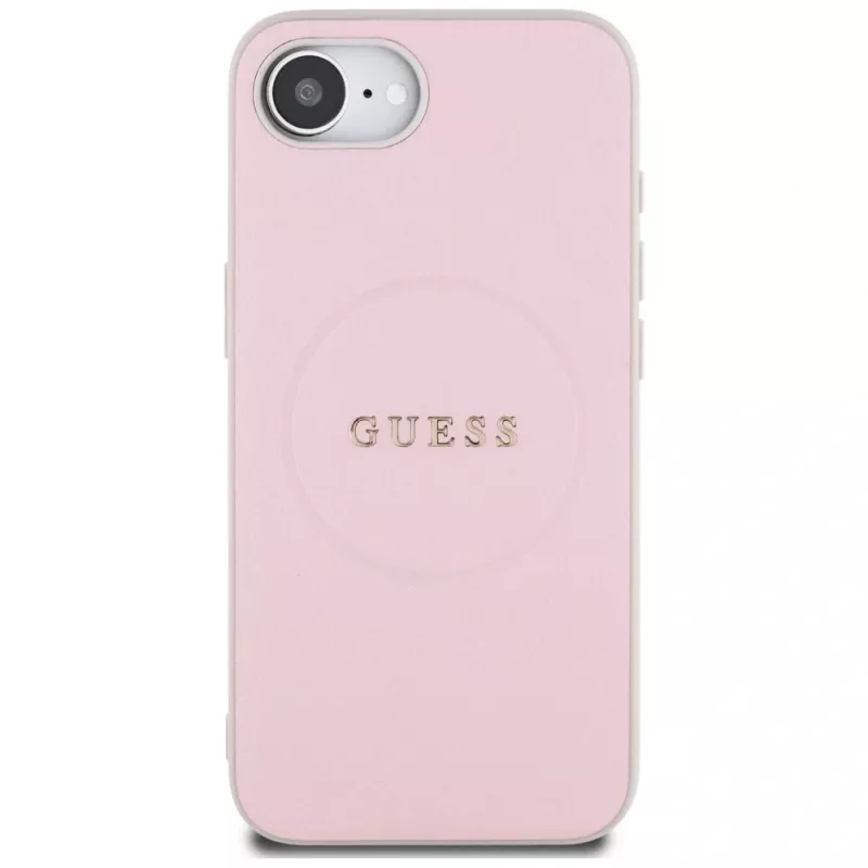 Θήκη Guess Grained Ring MagSafe για Apple iPhone 16e (Ροζ)