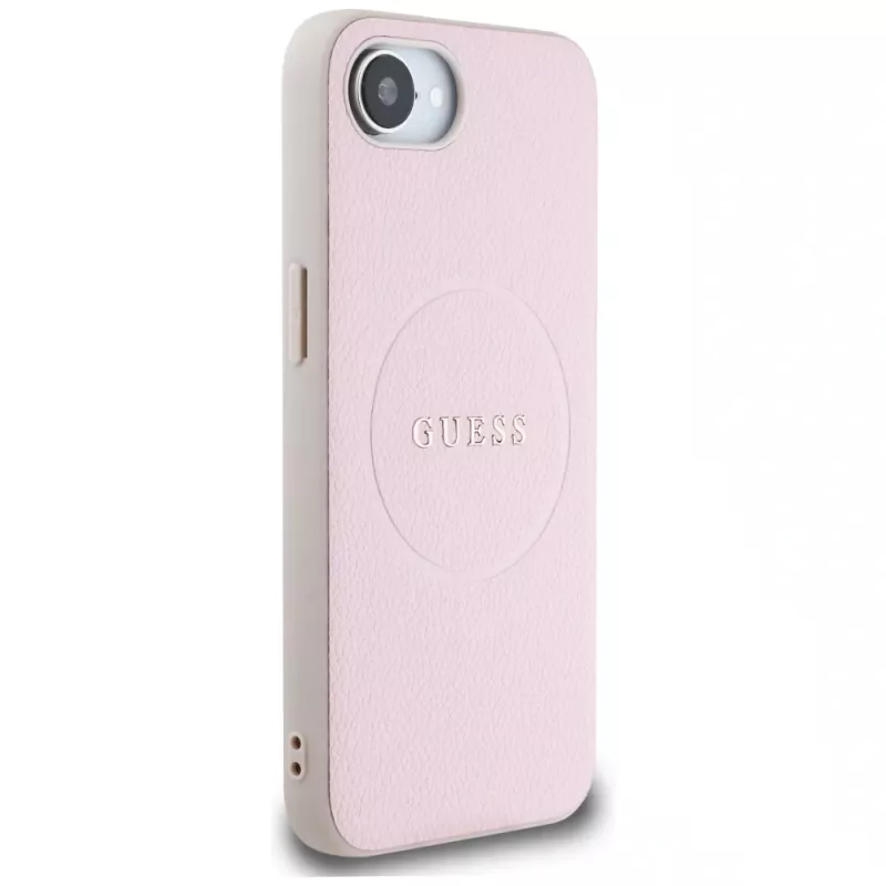 Θήκη Guess Grained Ring MagSafe για Apple iPhone 16e (Ροζ)