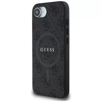 Θήκη Guess 4G Ring Classic Logo MagSafe για iPhone 16e (Μαύρο)