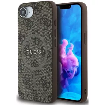 Θήκη Guess 4G Ring Classic Logo MagSafe για Apple iPhone 16e (Καφέ)