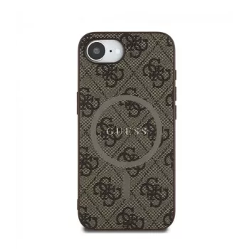 Θήκη Guess 4G Ring Classic Logo MagSafe για Apple iPhone 16e (Καφέ)