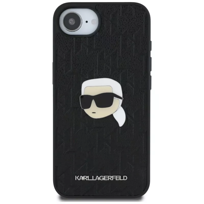 Θήκη Karl Lagerfeld Monogram Karl Head Pin για iPhone 16e / 17e, Μαύρο