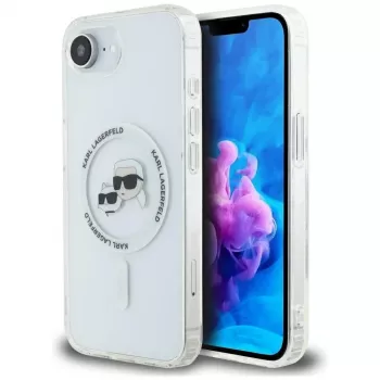 Θήκη KARL LAGERFELD IML Metal Karl & Choupette Heads MagSafe για iPhone 16e/17e Λευκό