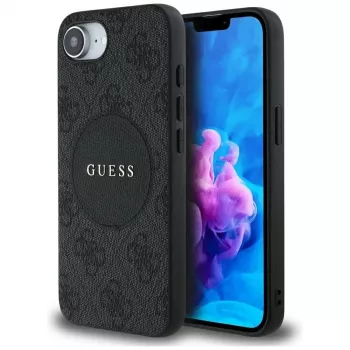 Θήκη Guess 4G Circle Classic Logo MagSafe για iPhone 16e - Μαύρο