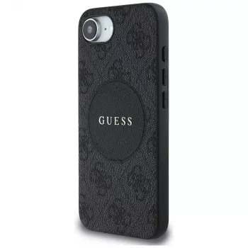 Θήκη Guess 4G Circle Classic Logo MagSafe για iPhone 16e - Μαύρο