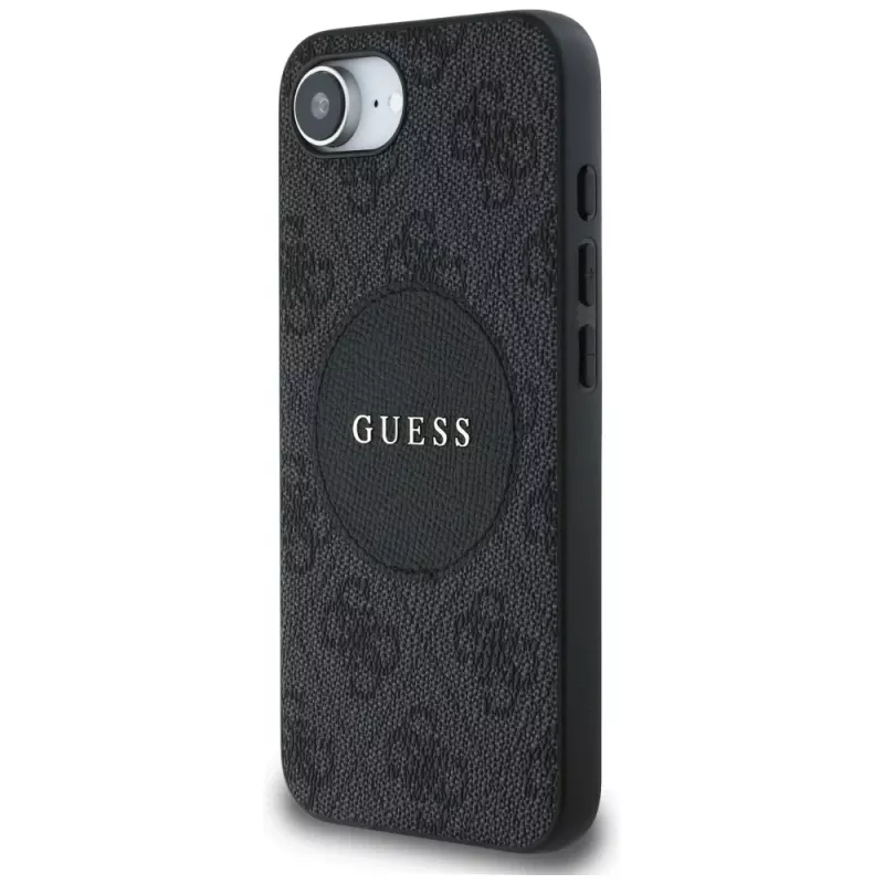 Θήκη Guess 4G Circle Classic Logo MagSafe για iPhone 16e - Μαύρο