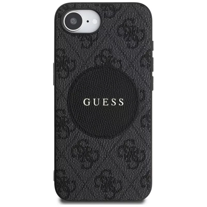 Θήκη Guess 4G Circle Classic Logo MagSafe για iPhone 16e - Μαύρο