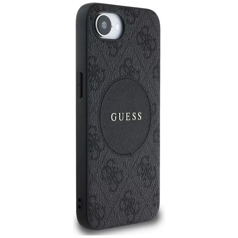 Θήκη Guess 4G Circle Classic Logo MagSafe για iPhone 16e - Μαύρο