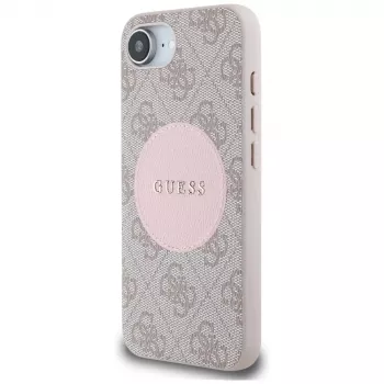 Θήκη Guess 4G Circle Classic Logo MagSafe για iPhone 16e - Ροζ