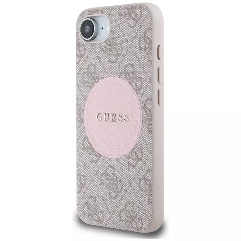Θήκη Guess 4G Circle Classic Logo MagSafe για iPhone 16e - Ροζ